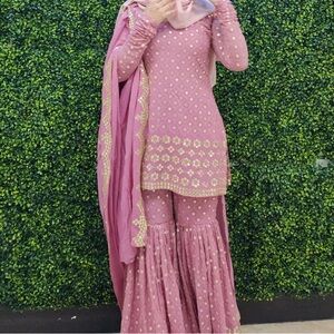 Beautiful pink sharara suit